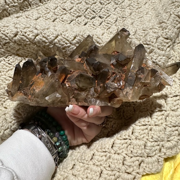 INSANE Smoky Citrine Phantom Point Cluster Nearly Five Pounds - STATEMENT PIECE - Picture 6 of 11